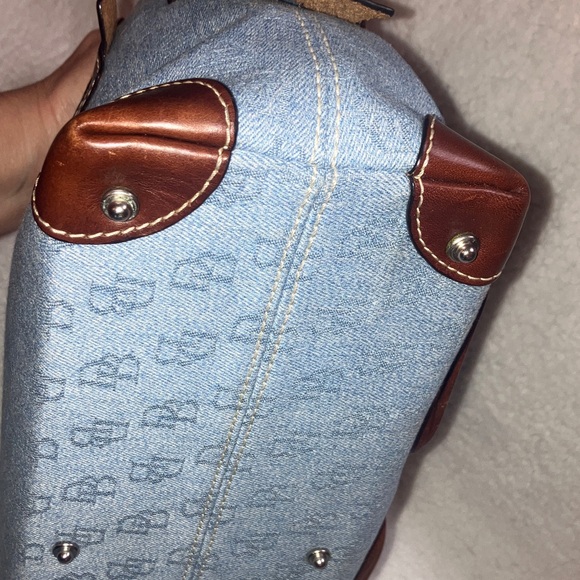 Dooney & Bourke Y2K Denim/Chestnut leather satchel in like new condition - Picture 5 of 16